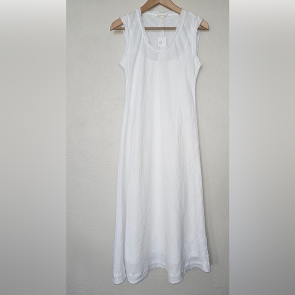 EILEEN FISHER white organic linen dress with slip dress included - Picture 1 of 8
